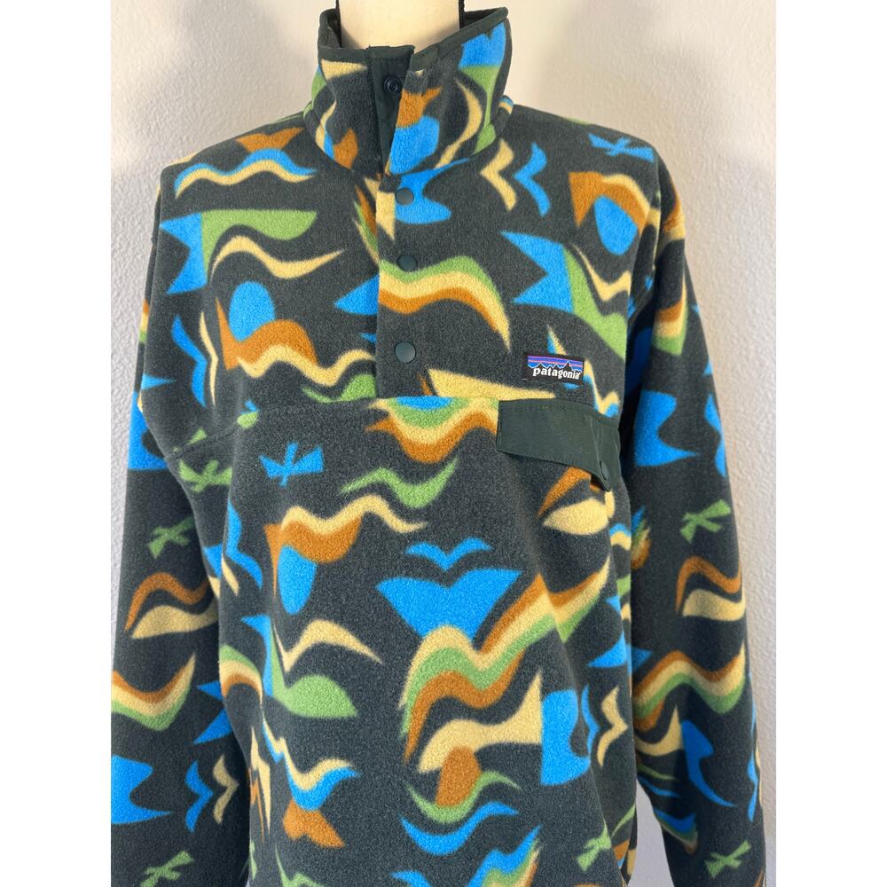 Patagonia Synchilla Arctic Collage Northern Green Fleece Pullover M - Picture 4 of 15